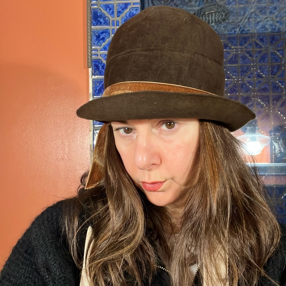 Chocolate Brown asymmetrical Hat